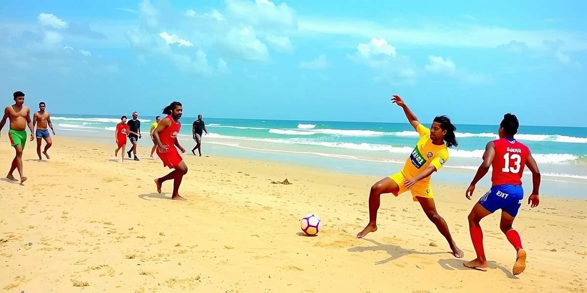 Candolim Crusaders Official Cover Candolim Crusaders game cover showing beach soccer match in Goa with players in action